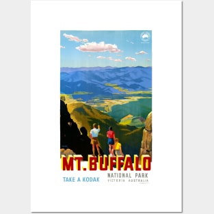 Vintage Travel Poster Mt. Buffalo National Park Australia Posters and Art